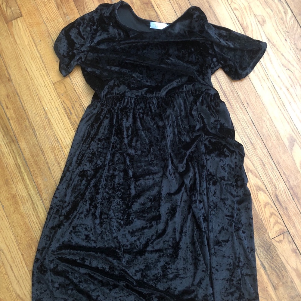 Boutique Black Velvet Midi Dress, XL, NWOT